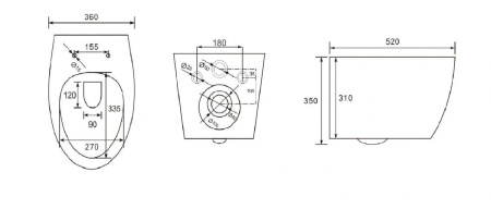 Унитаз подвесной безободковый Art&Max Imola AM217CHR/SC с сиденьем фото