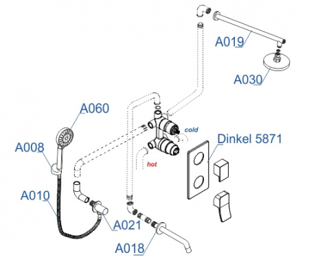 Душевая система скрытого монтажа WasserKRAFT Dinkel A175819 фото