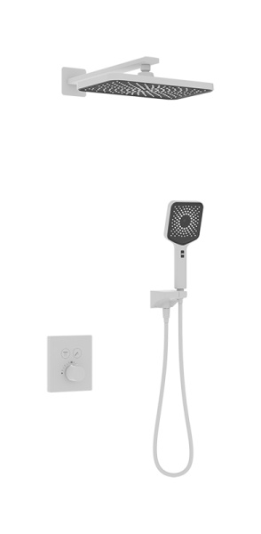 Душевая система скрытого монтажа с термостатом Kaiser Sano 08477-4 белая матовая фото