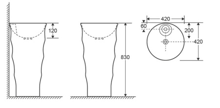 Напольная раковина Cerutti SPA Marco CT7833 42x42 фото