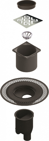 Душевой трап Berges Wasserhaus Platz Antik 090060 10x10 см с вертикальным сифоном фото