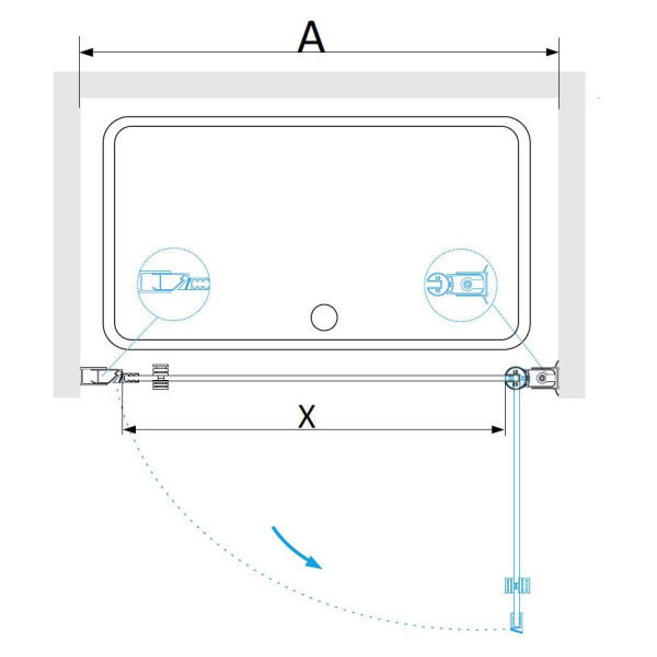 Душевая дверь Dolphin TN-03B прозрачная 70 см фото