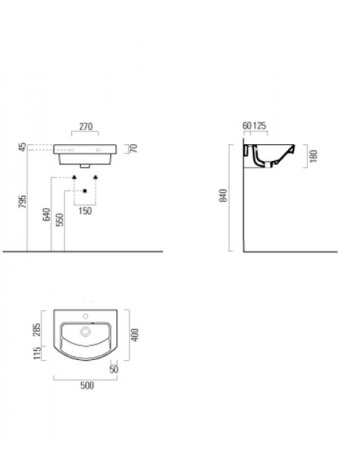 Подвесная раковина GSI Modo 7785 1 11 bi*1 фото