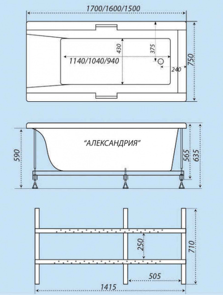 Акриловая ванна Triton Александрия 150х75 фото