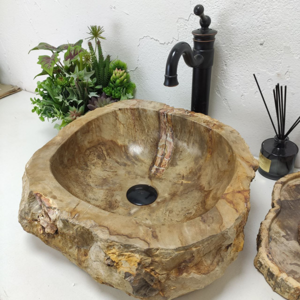 Накладная раковина из окаменелого дерева Fossil Basin OD-01442 (48*41*15) фото