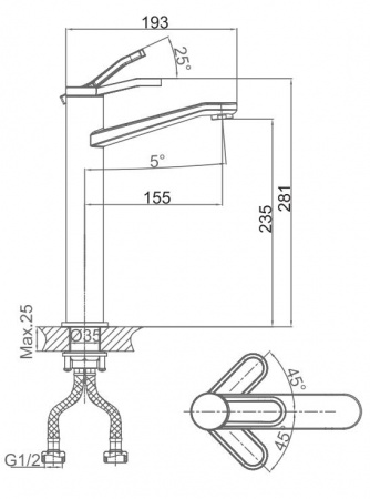 Высокий смеситель для раковины D&K Venice Rialto DA1062041 фото