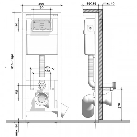 Инсталляция для подвесного унитаза Cersanit Link S-IN-MZ-LINK_PRO фото