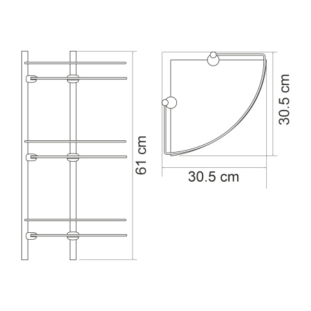 Полка стеклянная тройная угловая WasserKRAFT K-3133WHITE белая матовая фото