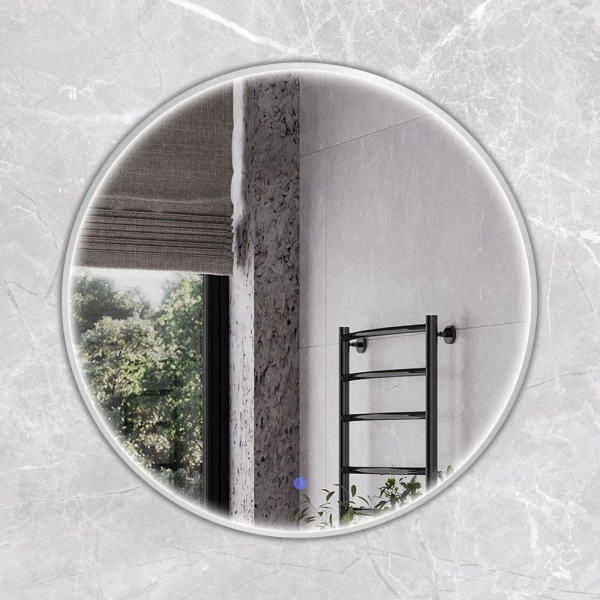 Зеркало с подсветкой LED IC-подсветка теплый свет, сенсорное Comforty Вега-75 00-00020726 серебрянное матовое фото