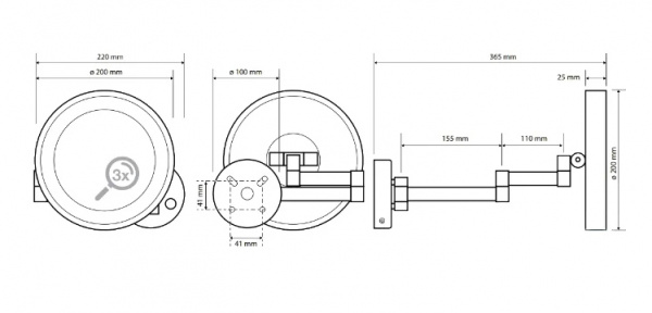 Зеркало косметическое для ванной Bemeta 116101142 фото