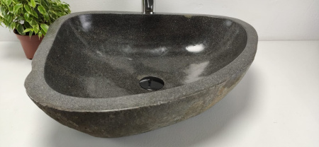 Накладная раковина из речного камня RS0820 (53*45*15) фото