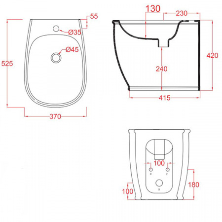 Биде напольное Artceram Azuley AZB002 01 00 bi фото