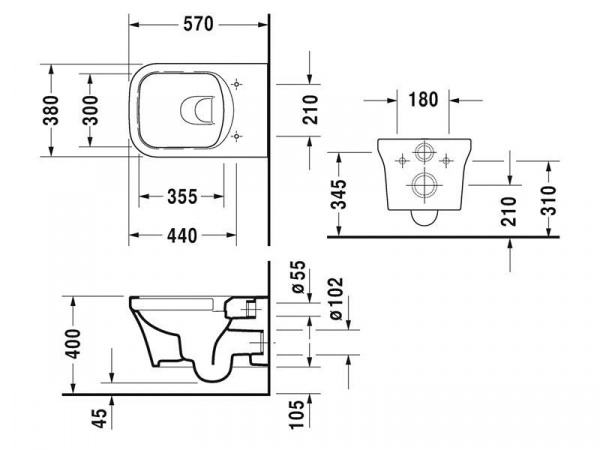 Унитаз подвесной Duravit P3 2561090000 фото