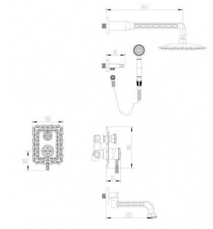 Душевая система скрытого монтажа Zorg Antic A 104DS-SL фото