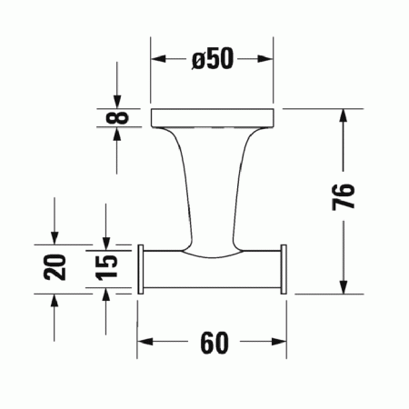 Двойной крючок для ванной Duravit Starck T 0099301000 фото