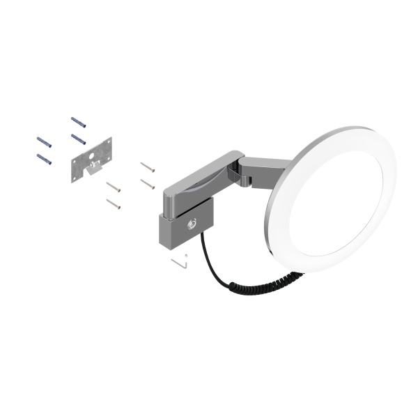 Зеркало с подсветкой и 5 кратным увеличением Timo Saona 13374/18 Черное золото фото