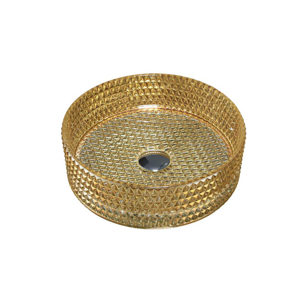 Накладная раковина из стекла Vincea VBS-5GL05 40x40 золото фото