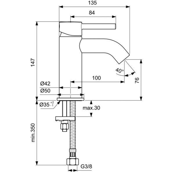 Смеситель для раковины Ideal Standard CERALINE BC268AA фото