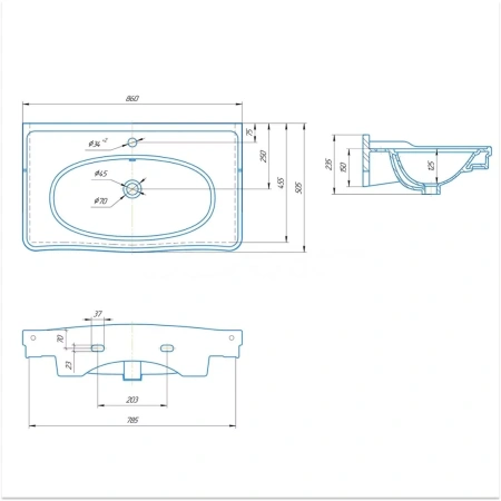 Раковина Grossman Модерн 85 30588 фото