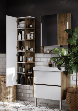 Шкаф-пенал Акватон Адриана 40 1A253403SDZ90 белый/дуб рустикальный фото