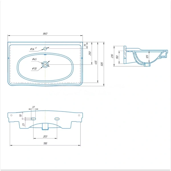Раковина Grossman Модерн 85 30588 фото
