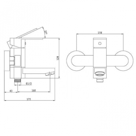 Смеситель для ванны с душем Ganzer Bolder GZ 06031 фото