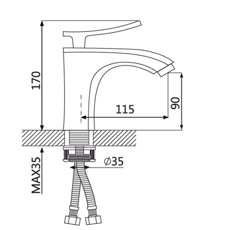 Смеситель для раковины Oute T33 T3301 фото