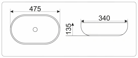 Накладная раковина GID 9026В 47,5х34 фото