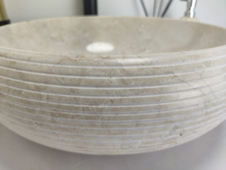 Раковина из мрамора Indo Donut Cream Allur Medium DM-00155 фото