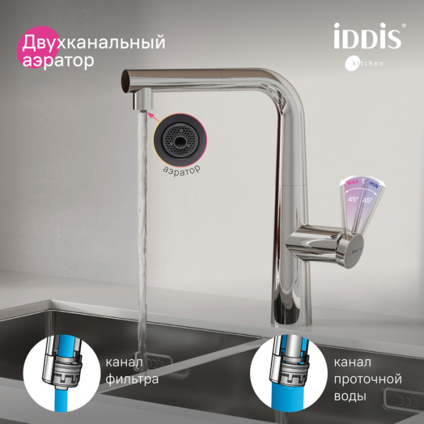 Смеситель для кухни с подключением к фильтру Iddis Pure PURSBPFi05N фото