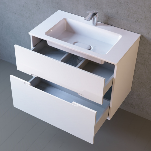 Тумба с раковиной Jorno Modul Mоl.01.77/P/W 80 см фото