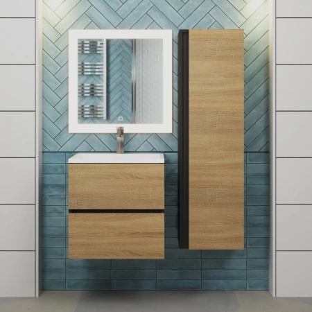 Тумба под раковину Uperwood Barsa 50 2937205252  черная/дуб сонома фото