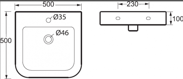 Подвесная раковина BelBagno Genius BB540L 50 см фото