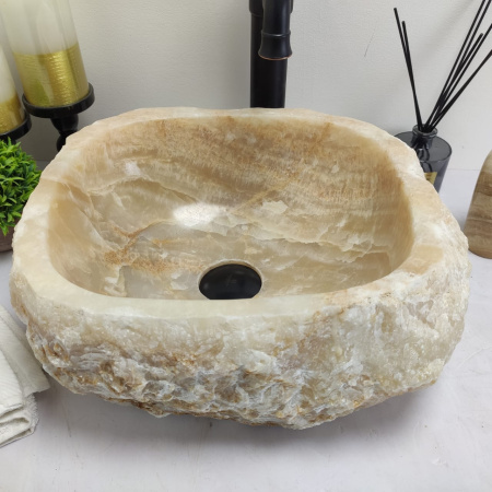 Накладная раковина из оникса Erozy Yellow EO-00493 (39*34*15см) фото