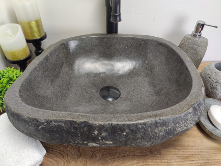 Накладная раковина из речного камня RS0601 (50*39*15) фото