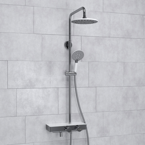 Душевая система (стойка) с термостатом WasserKRAFT Thermo A113.067.058.CH хромоникель фото