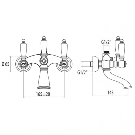Смеситель для ванны с душем Gattoni Vivaldi Lever 1300613 DOoo фото