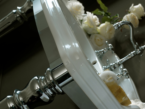 Раковина с металлической консолью Tiffany World King TWKI3070.1сr+AR834bi*1 фото