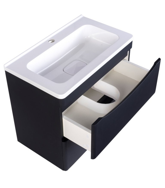 Тумба под раковину Style Line Бергамо мини 60 СС-00002318 черная матовая фото