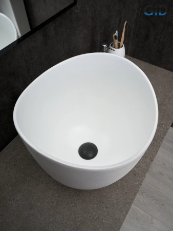 Накладная раковина GID N9303wg 51221 36x35 белая матовая / белый графит фото