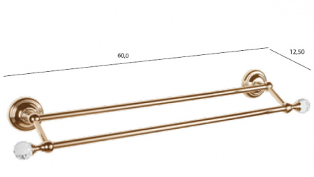 Полотенцедержатель двойной Tiffany World Crystal TWCR012br-sw фото