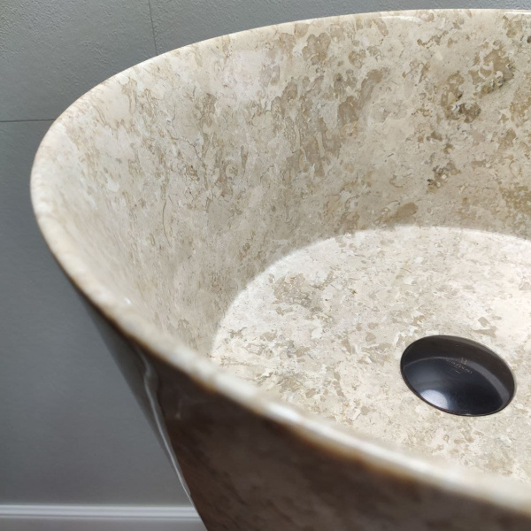 Раковина напольная из мрамора Cream MN-01362 (40*40*90) фото