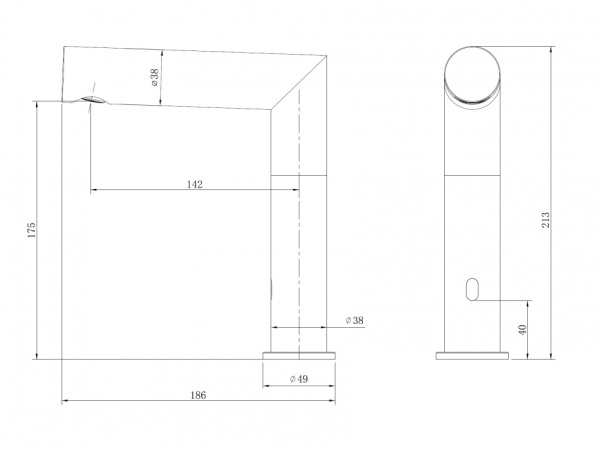 Сенсорный смеситель для раковины Abber Perfekte 316 AF8A101BGGS оружейная сталь брашированная фото