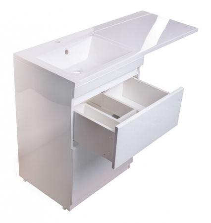 Тумба под раковину Style Line Даймонд 120 glass, Люкс, белая, PLUS фото