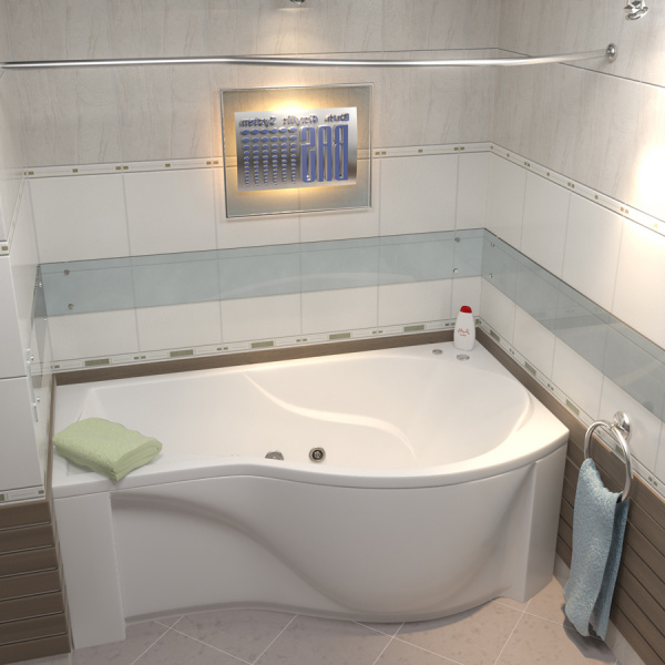 Ванна акриловая с гидромассажем Bas Капри 170x94,5 R фото