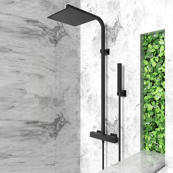 Душевая система Paini Dax-R 84PZ689TH Черная матовая фото