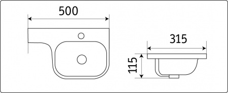 Накладная раковина CeramaLux N 78365 50x31,5 фото