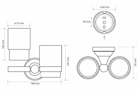 Два стакана для зубных щеток Bemeta Kera 144710027 фото