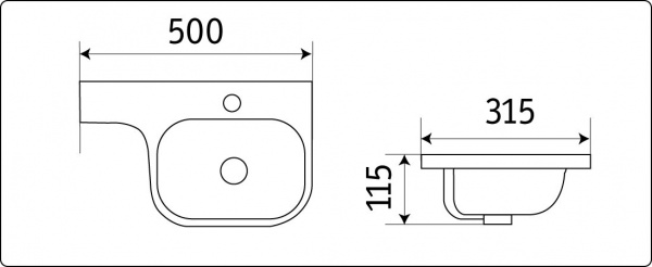 Накладная раковина CeramaLux N 78365 50x31,5 фото