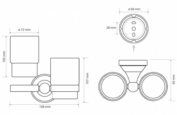 Два стакана для зубных щеток Bemeta Kera 144710027 фото